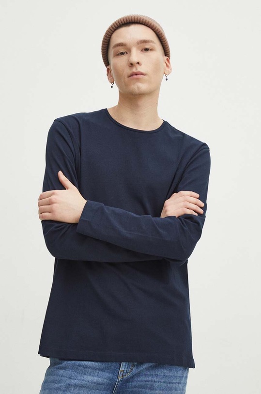 Medicine longsleeve bawełniany z elastanem granatowy RS24.BUM010
