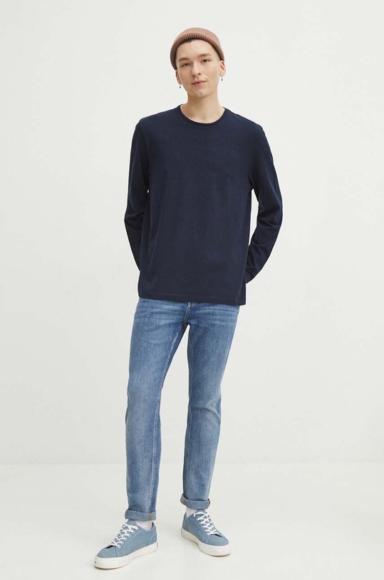 Medicine longsleeve bawełniany RS24.BUM010 granatowy RS24