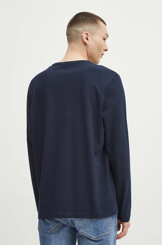 Odzież Longsleeve bawełniany męski gładki kolor granatowy RS24.BUM010 granatowy