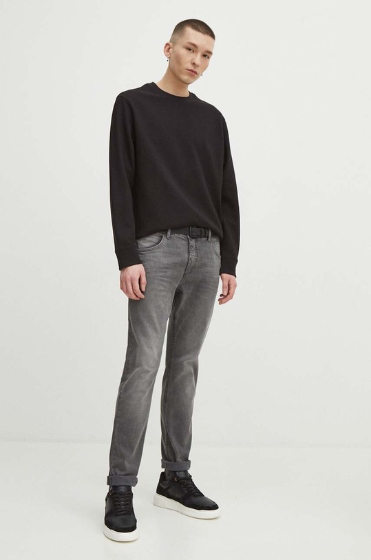 Longsleeve męski prążkowany kolor czarny RS24.BUM011 czarny RS24