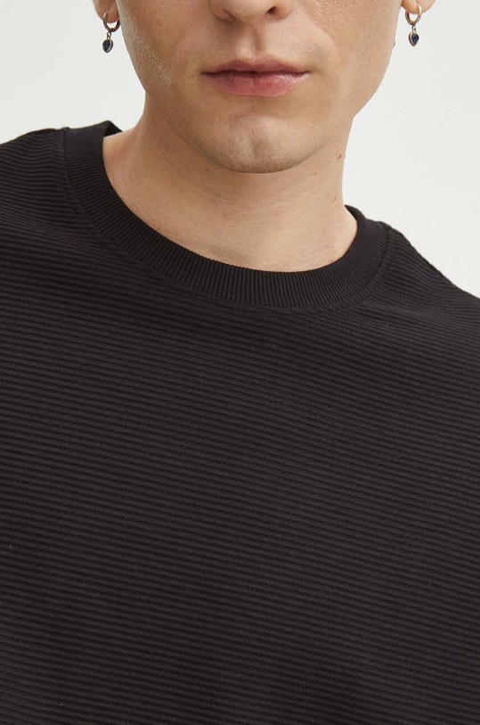 Longsleeve męski prążkowany kolor czarny RS24.BUM011 czarny