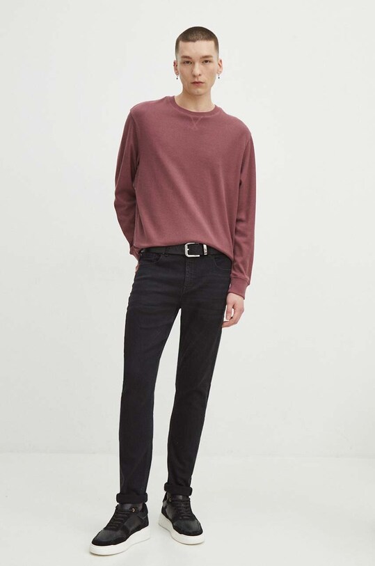 Longsleeve męski z fakturą kolor różowy RS24.BUM020 różowy RS24