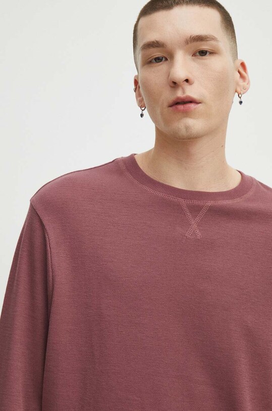 Longsleeve męski z fakturą kolor różowy różowy RS24.BUM020