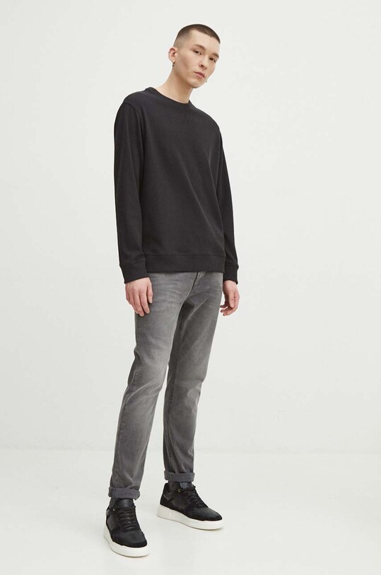 Longsleeve męski z fakturą kolor czarny RS24.BUM020 czarny RS24