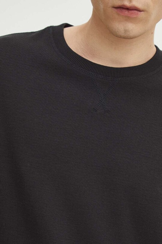 Longsleeve męski z fakturą kolor czarny RS24.BUM020 czarny