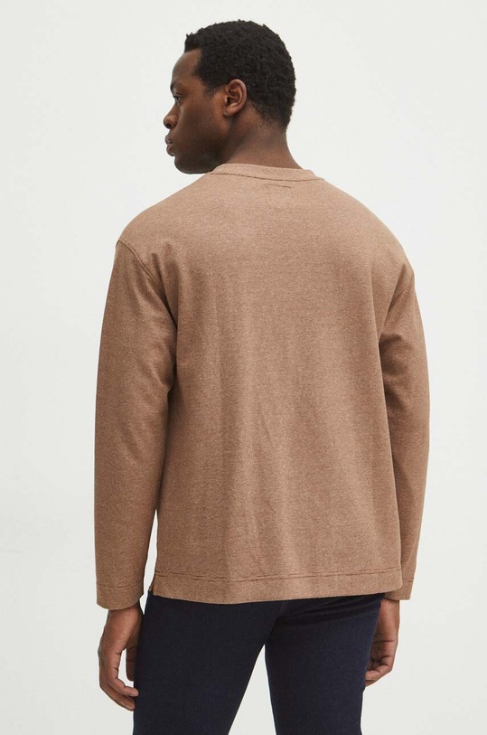 Odzież Longsleeve męski regular kolor brązowy RS24.BUM031 brązowy