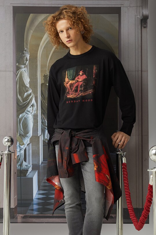 Longsleeve męski z kolekcji Eviva L'arte kolor czarny okrągły czarny RS24.BUM251