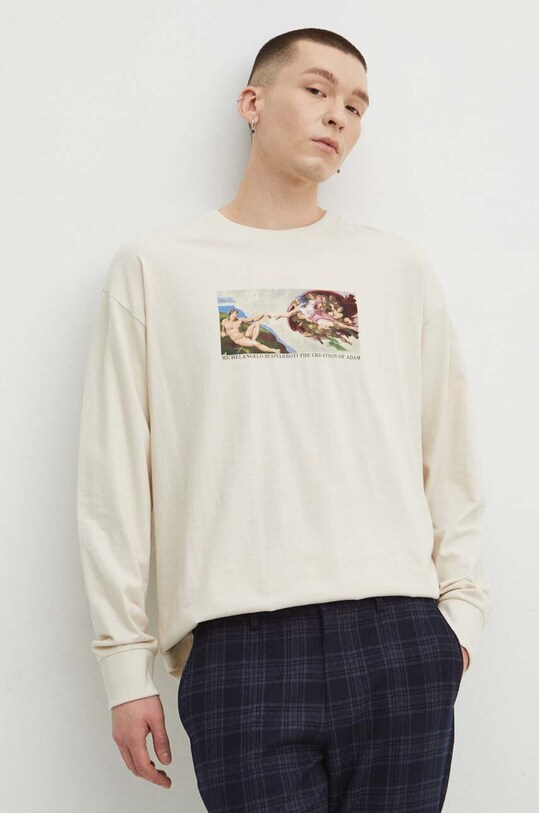 Longsleeve męski z kolekcji Eviva L'arte kolor beżowy RS24.BUM252 beżowy