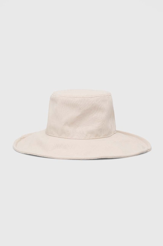 Klobouk dámský typ bucket hat jednobarevný s příměsí lnu béžová barva len béžová RS24.CAD720