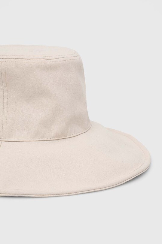 Kapelusz damski typu bucket hat gładki z lnem kolor beżowy RS24.CAD720 beżowy RS24