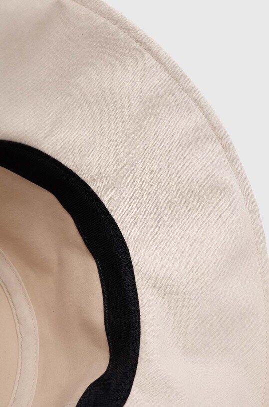 Akcesoria Kapelusz damski typu bucket hat gładki z lnem kolor beżowy RS24.CAD720 beżowy