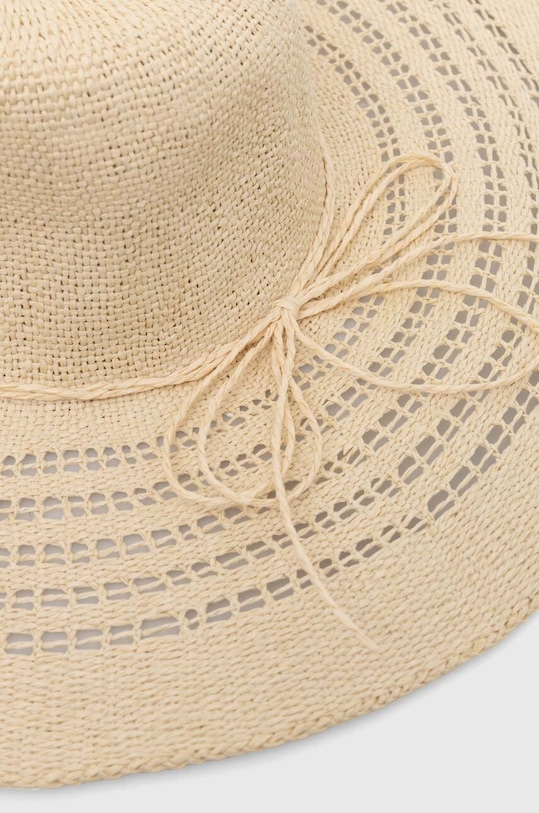 Klobúk dámsky pletený s aplikáciou béžová farba béžová RS24.CAD733