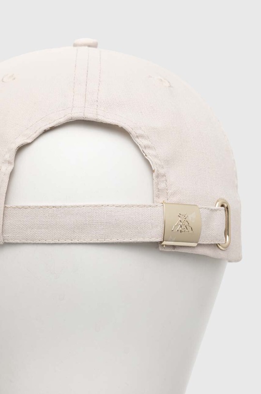 Akcesoria Czapka z daszkiem damska gładka z lnem kolor beżowy RS24.CAD738 beżowy