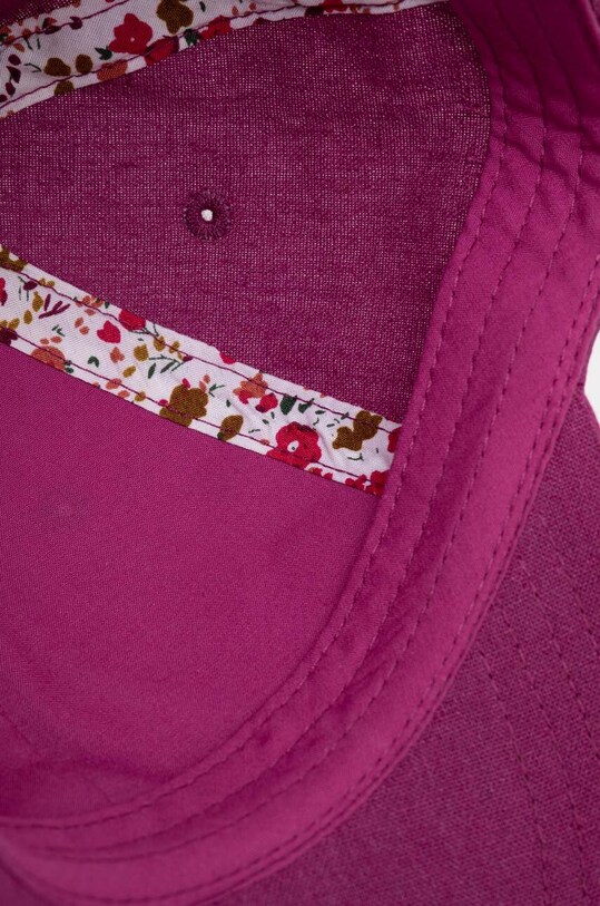 Czapka z daszkiem damska gładka z lnem kolor różowy różowy RS24.CAD738