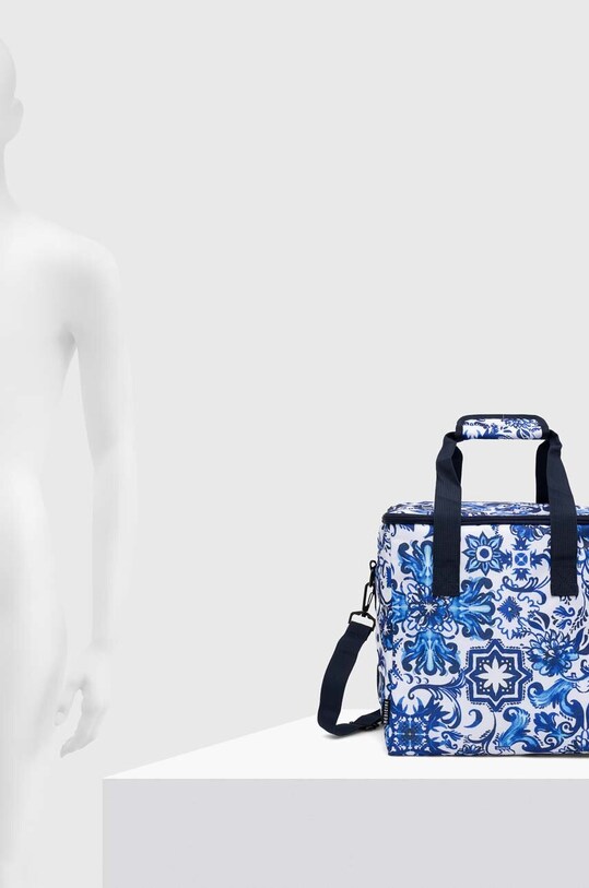 Torba termiczna z funkcją plecaka wzorzysta kolor niebieski RS24.GAU702