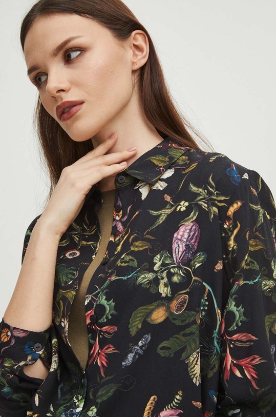 Košeľa dámska regular so vzorom čierna farba čierna RS24.KDD030