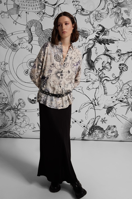 Košeľa dámska z kolekcie Zverokruh béžová farba regular béžová RS24.KDD150