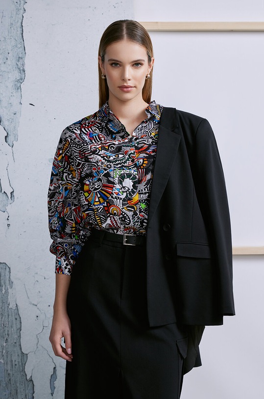 Koszula damska by Justyna Rybak, Grafika Polska kolor multicolor casual multicolor RS24.KDD450