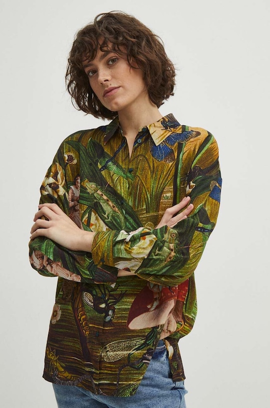 Odzież Koszula damska by Magda Kubiak - Dziki Las collages, Grafika Polska kolor multicolor RS24.KDD450 multicolor