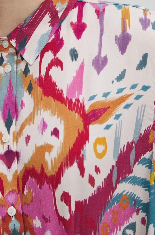 Koszula damska oversize wzorzysta kolor beżowy RS24.KDD500 beżowy