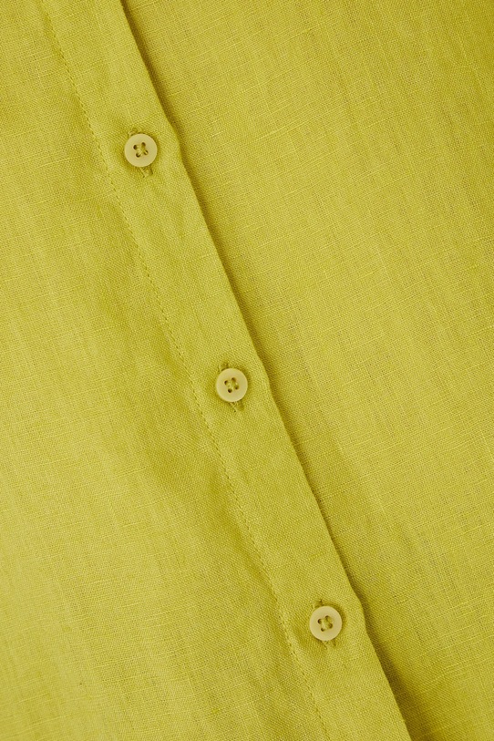 Ľanová košeľa hladké zelená farba RS24.KDD501 zelená