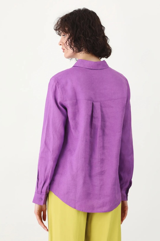 Odzież Koszula lniana gładka kolor fioletowy RS24.KDD501 fioletowy