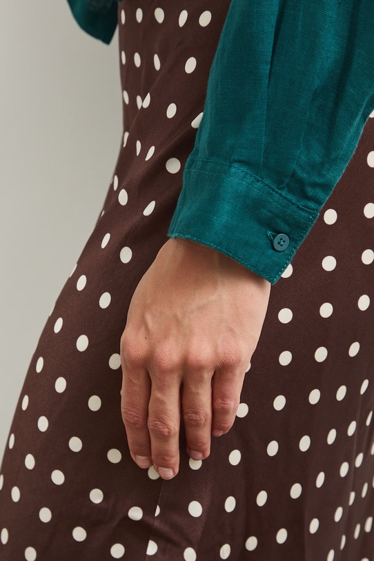 Koszula damska lniana RS24-KDD501 turkusowy