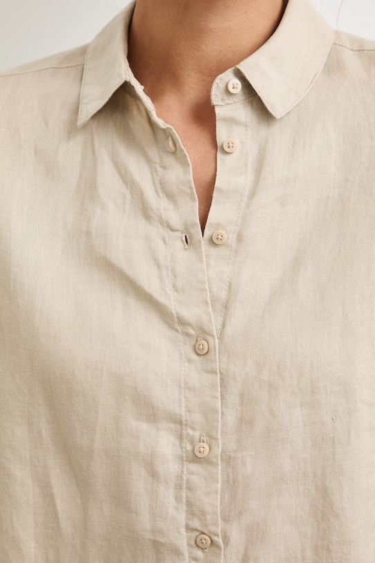 Koszula damska lniana RS24-KDD501 beżowy