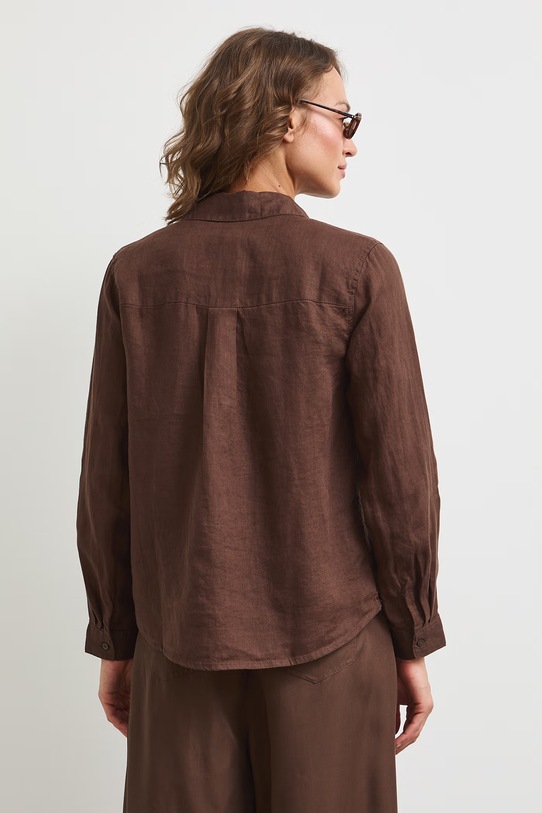 Odzież Koszula damska lniana RS24-KDD501 brązowy