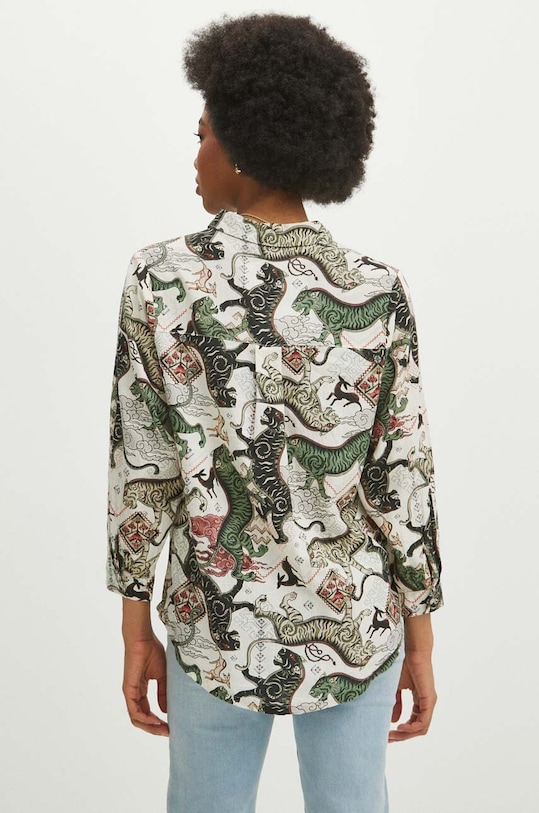 Odzież Koszula lniana damska kolor beżowy RS24.KDD601 beżowy