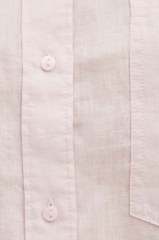 Lněná košile dámská oversize jednobarevná růžová barva RS24.KDD700 růžová