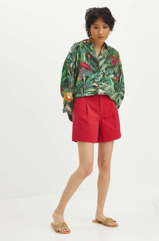 Koszula damska oversize z wiskozy wzorzysta kolor multicolor RS24.KDD701 multicolor RS24