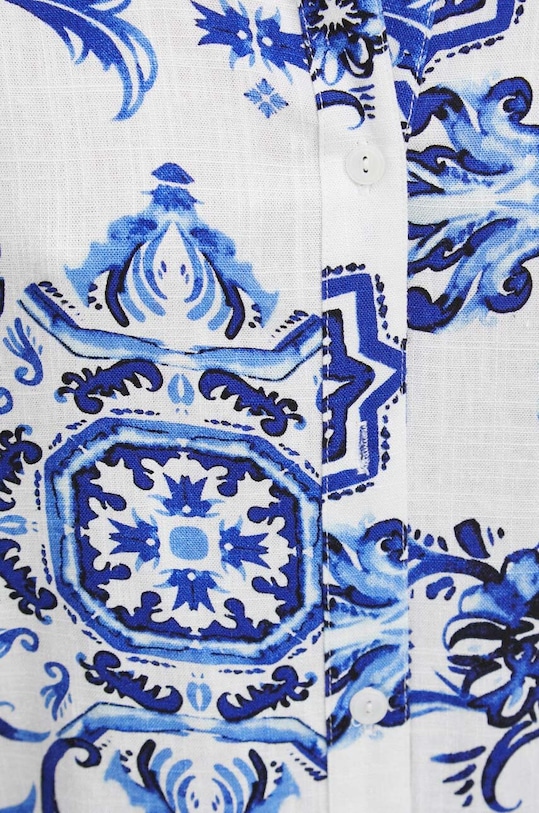 Košeľa s prímesou ľanu dámska RS24.KDD800 béžová