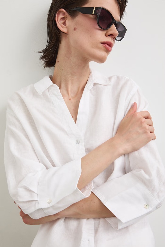 Medicine koszula lniana biały RS24-KDD902