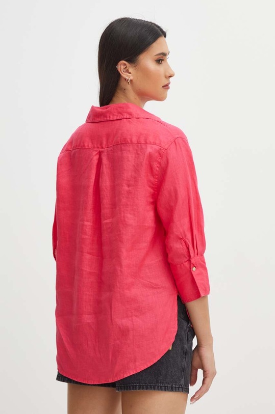 Odzież Koszula lniana damska gładka kolor pomarańczowy RS24.KDD902 pomarańczowy