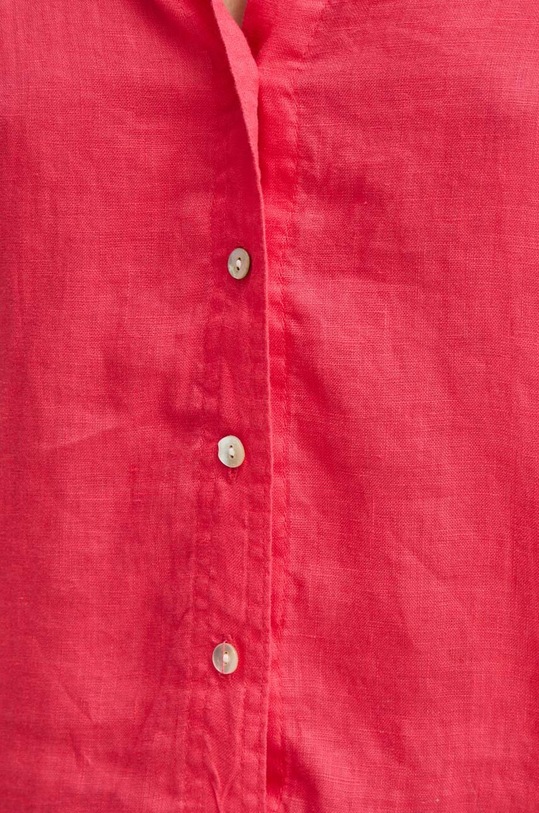 Koszula lniana damska gładka kolor pomarańczowy RS24.KDD902 pomarańczowy