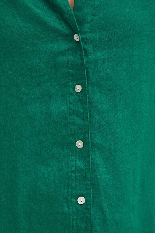 Koszula lniana damska gładka kolor zielony RS24.KDD902 zielony