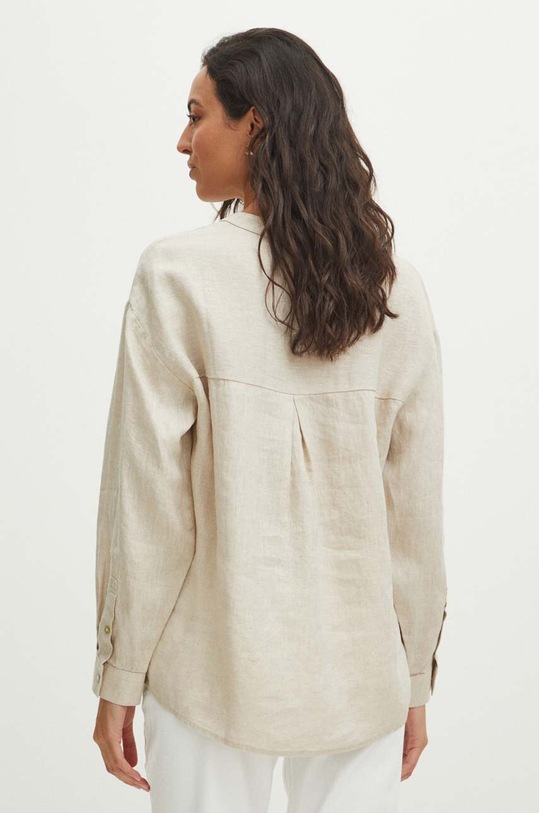 Odzież Koszula lniana damska kolor beżowy RS24.KDDB01 beżowy