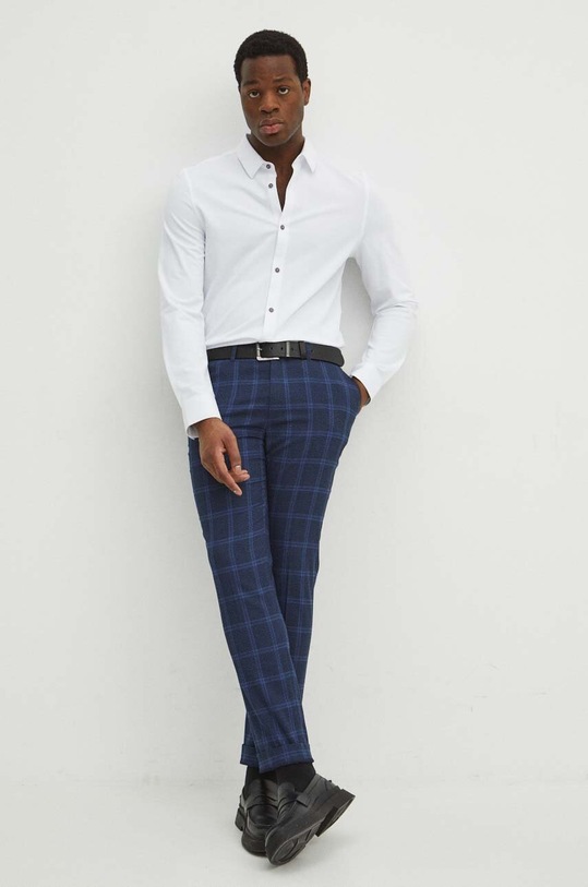 Koszula męska z kołnierzykiem klasycznym kolor biały RS24.KDM031 biały RS24