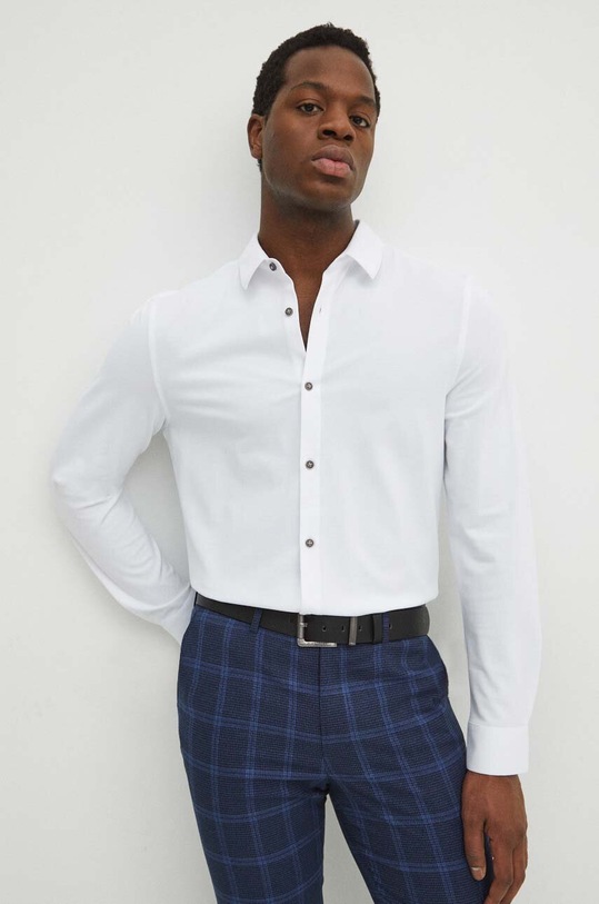 Koszula męska z kołnierzykiem klasycznym kolor biały biały RS24.KDM031