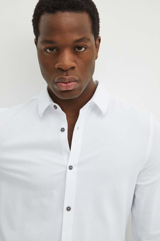 Koszula męska z kołnierzykiem klasycznym kolor biały RS24.KDM031 biały