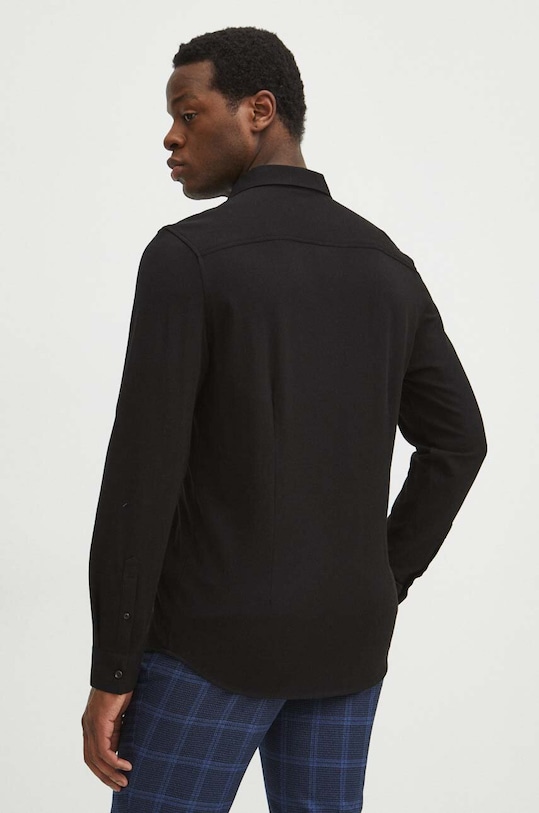 Oblečenie Košeľa pánska čierna farba RS24.KDM031 čierna