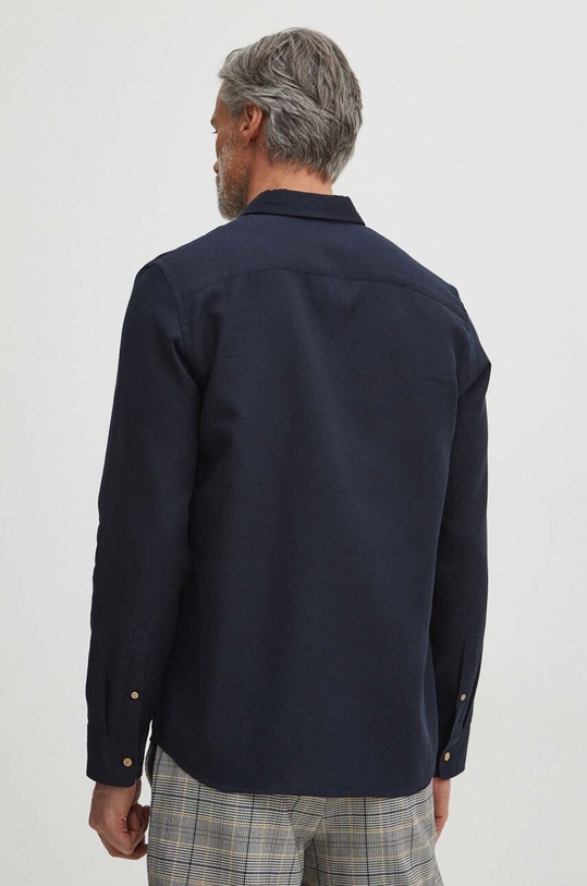 Koszula bawełniana męska z kołnierzykiem klasycznym kolor granatowy granatowy RS24.KDM051