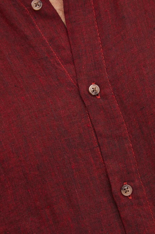 Lněná košile pánská vínová barva RS24.KDM071 burgundské RS24