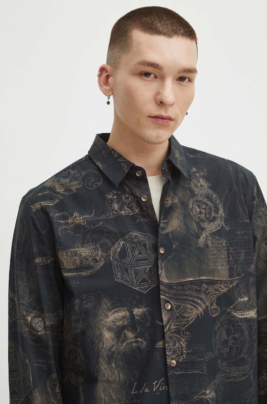 Košeľa pánska z kolekcie Eviva L'arte so vzorom čierna farba RS24.KDM202 čierna