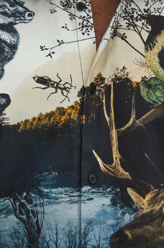 Koszula męska z kołnierzykiem wzorzysta kolor multicolor RS24.KDM303 multicolor RS24