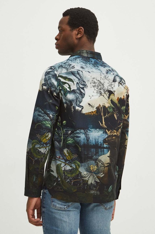 Koszula męska z kołnierzykiem wzorzysta kolor multicolor multicolor RS24.KDM303