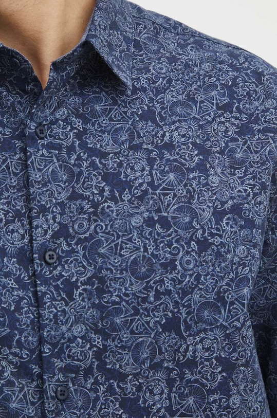 Košile pánská se vzorem tmavomodrá barva RS24.KDM601 námořnická modř RS24