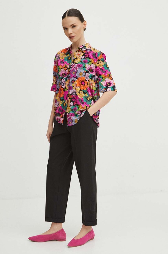 Koszula damska oversize wzorzysta RS24.KKD030 multicolor RS24