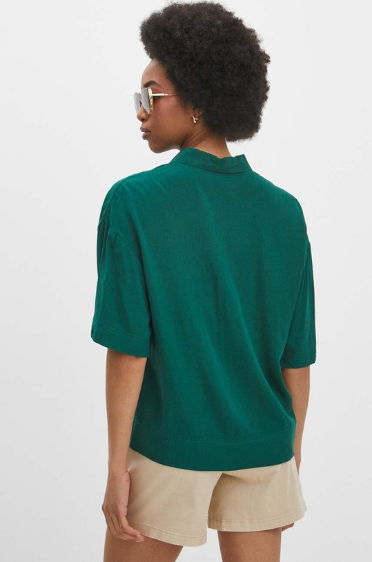 Odzież Koszula damska oversize z wiskozy kolor zielony RS24.KKD070 zielony